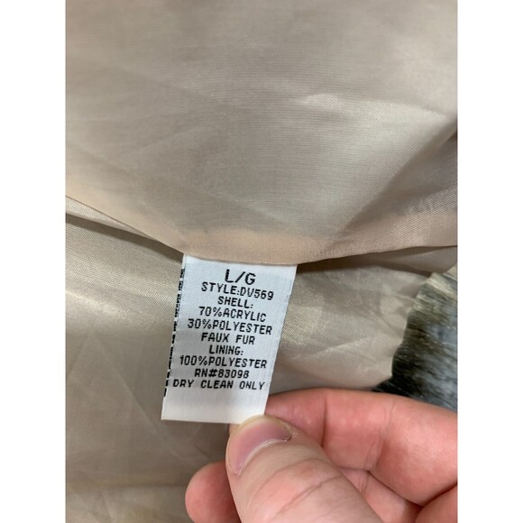 CI SONO by VACATINI L/G Large Faux Fur Vest Brown Beige Cream Tan - Picture 4 of 11